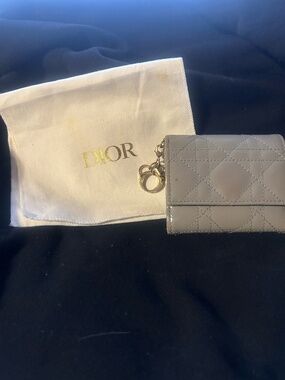 Dior Grey patent leather wallet